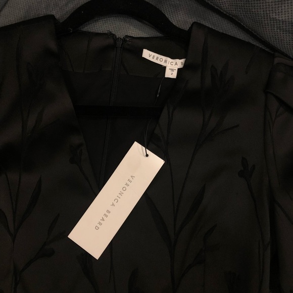 Veronica Beard Otto VNeck Puff Sleeve Dress Sz 2 - Picture 5 of 6